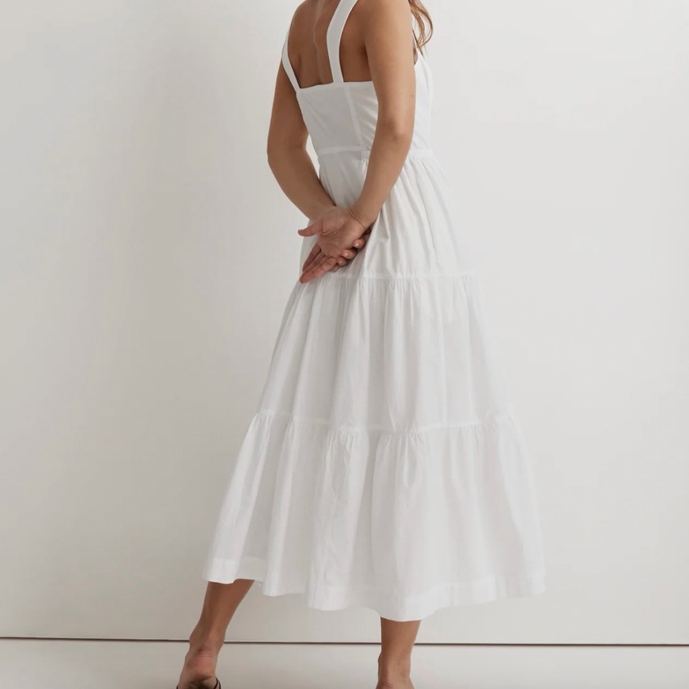 Madewell Button-Front Tiered Midi Dress - Picture 3 of 6